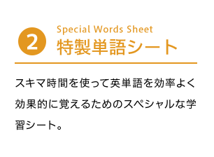 特製単語シート  Special Words Sheet スキマ時間を使って英単語を効率よく効果的に覚えるためのスペシャルな学習シート。