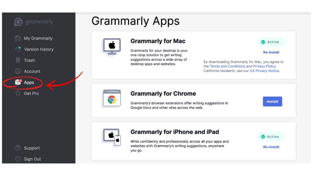 Grammmarly Appsの画像